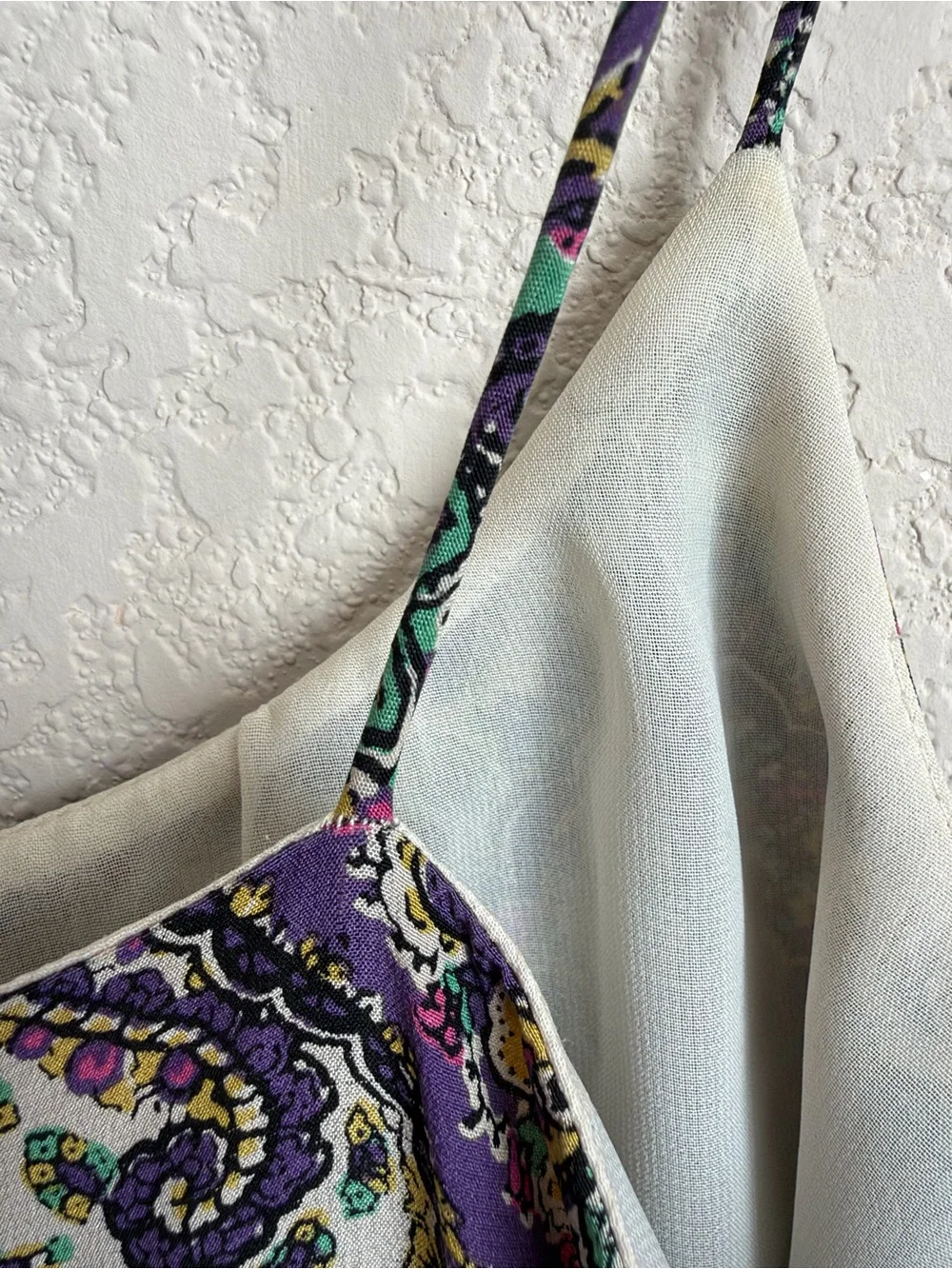 J.Crew Silk Paisley Slip Dress Purple Green Boho Spaghetti Strap Summer Cocktail
